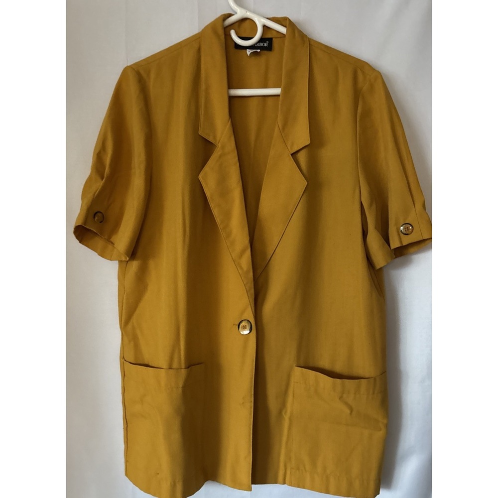 VTG Sag Harbor Short Sleeve Single‎ Button Blazer  Dark Yellow sz 10
